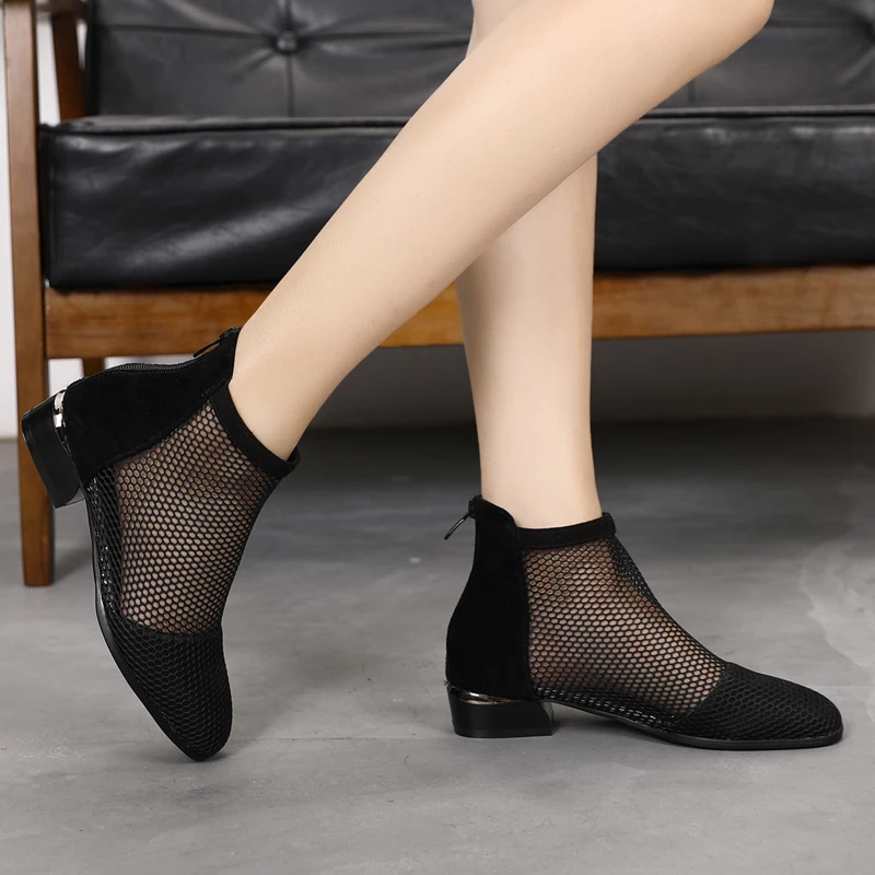 LISUNNY/Новинка 2020 года Летние босоножки Обувь из натуральной кожи на низком каблуке