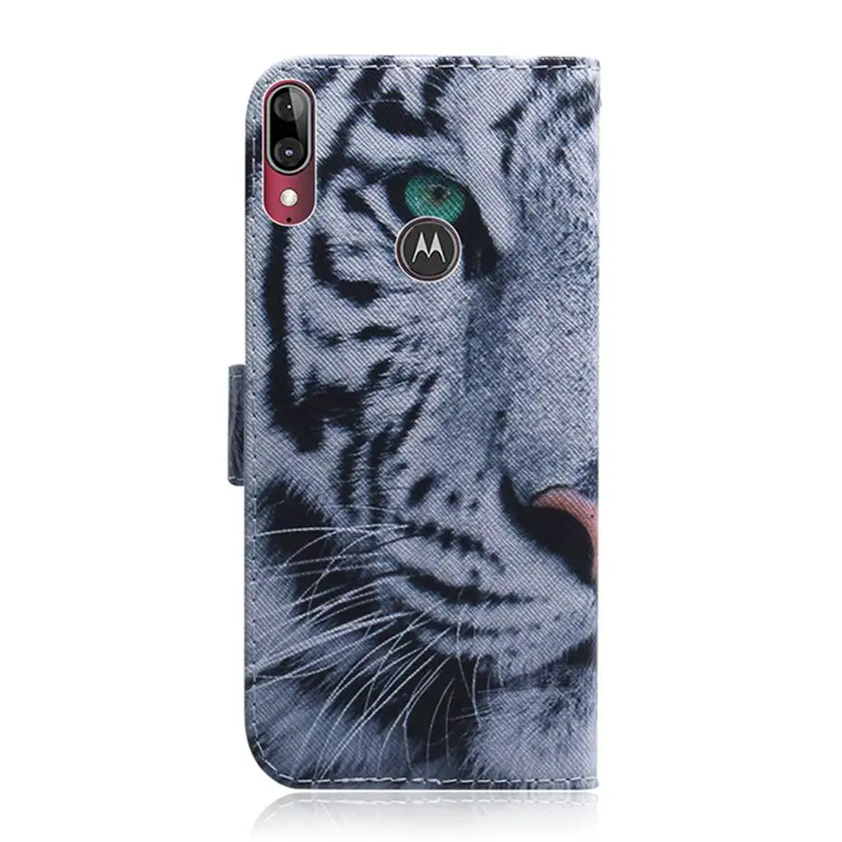 PU Leather Flip Case For Motorola Moto E6 G8 Plus Phone G6 Play One Macro Wallet Painted | Мобильные телефоны и