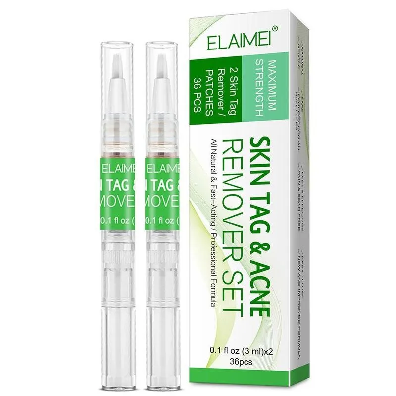 

2pc Genital Wart Treatment Liquid Pen with 36 Patches Papillomas Skin Tags Moles Remover Remover Freckle Wart Tag Skin Care