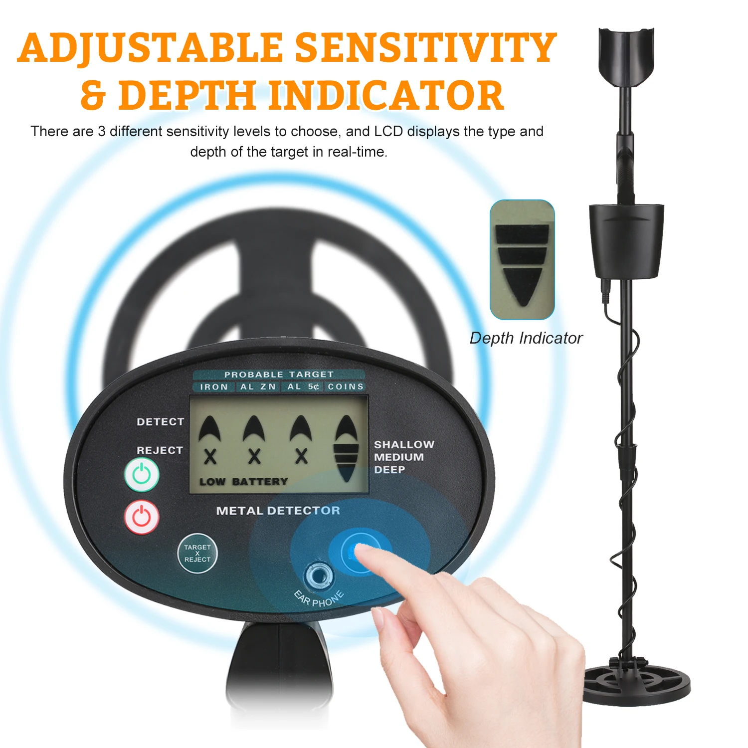 

Точный подземный металлоискатель KKmoon, металлодетектор для поиска золота, сокровищ, оборудование для охоты, детский инструмент для обнаруже...