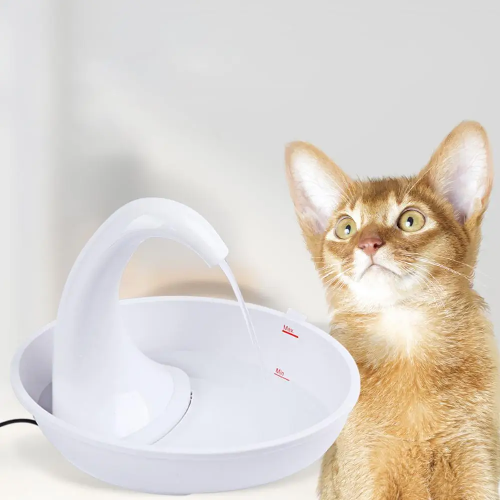 HobbyLane White Swan Shape Automatic Water Cycling USB Charging Drinking Fountain for Pet