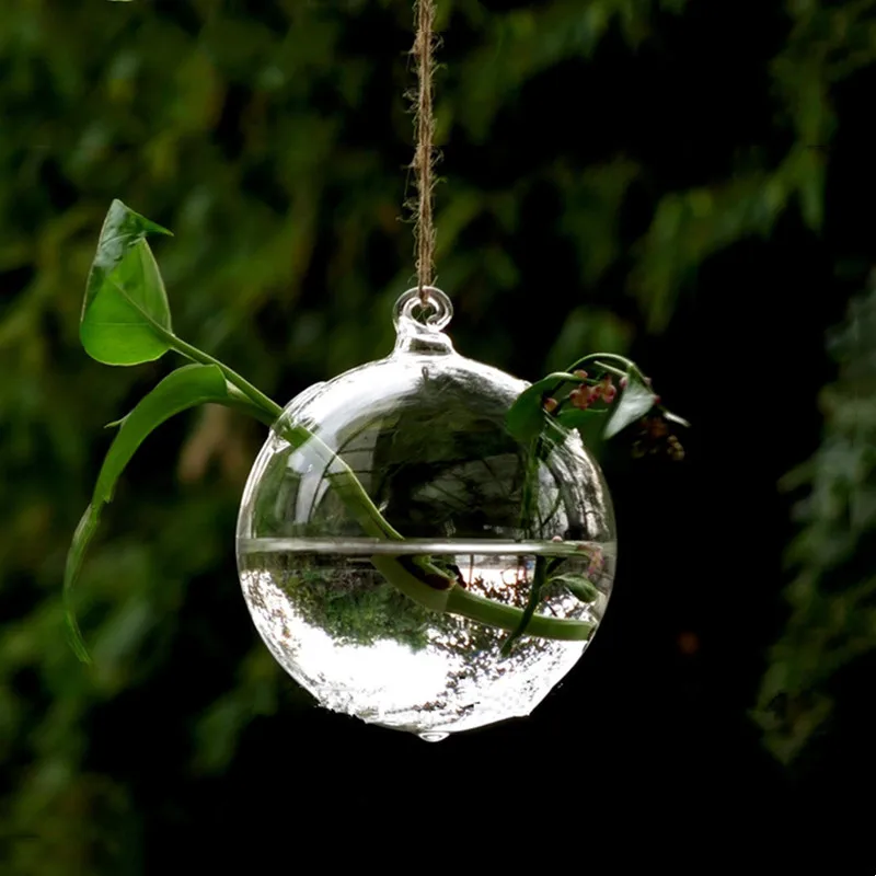 Диаметр = 8 см маленький размер подвесной стеклянный террариум фотообои с двумя