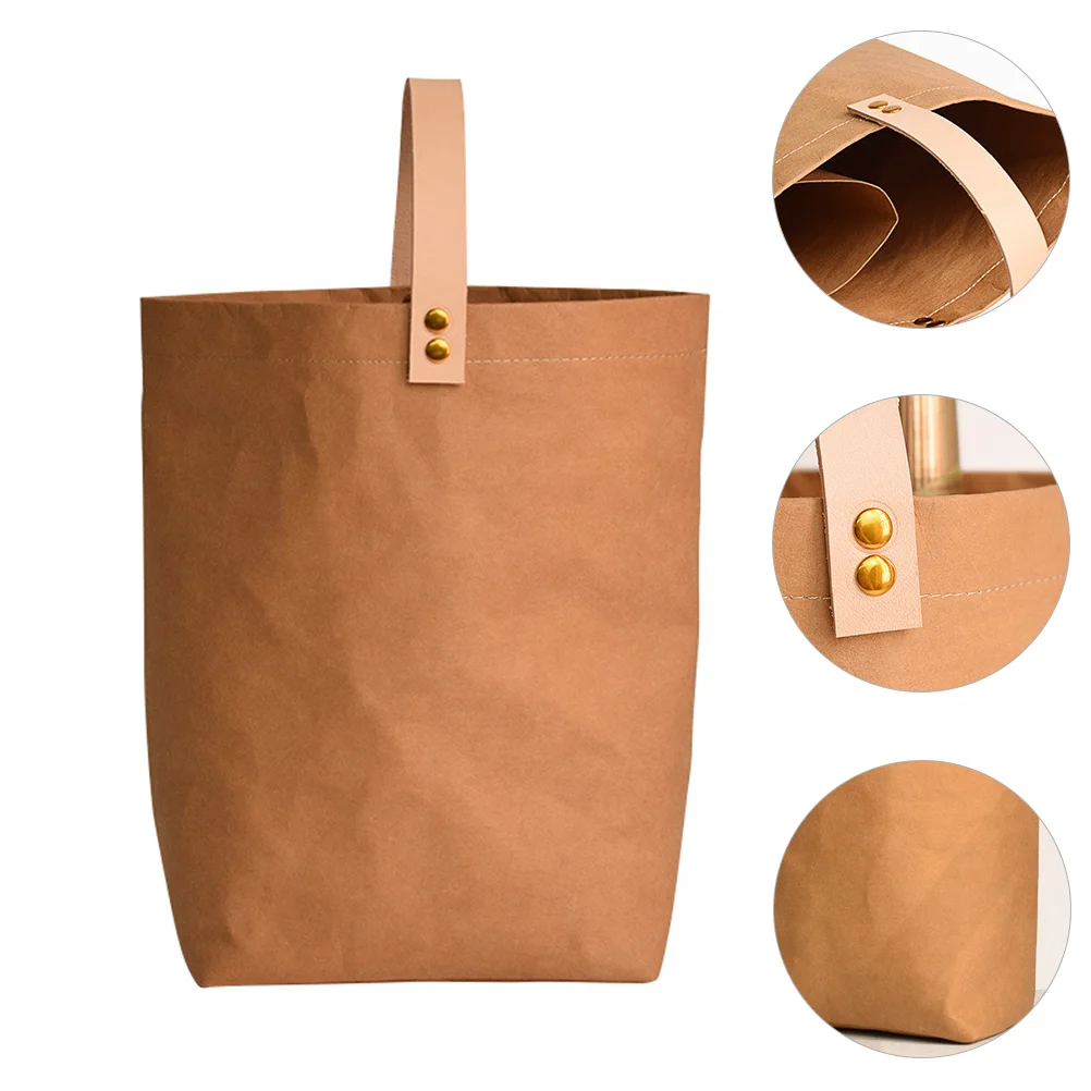 

Gift Bag Washed Retail Reusable Kraft Paper Bag Holder with Handle