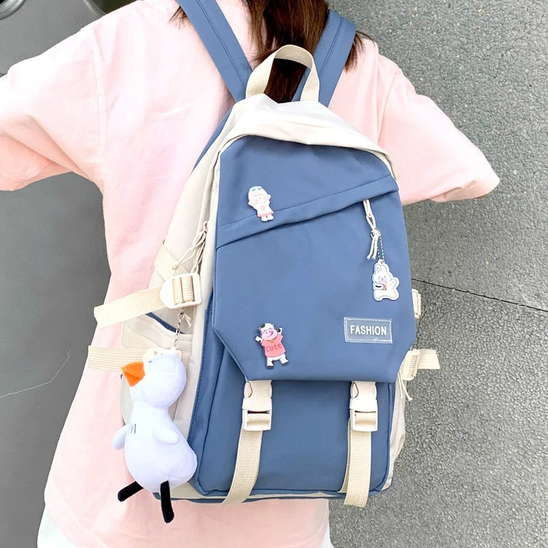 

Weysfor Kawaii Nylon Women Backpack Fashion Waterproof Rucksack for Teen Girls School Bag Cute Student Bookbag Travel Mochila
