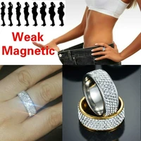 charm fashion jewelry gold and silver weight loss ring stainless steel ring diamond ring health care ring weight loss