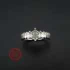 6,5 мм круглый ободок закрепки Косынка шестигранный хвостовик сплошной 925 пробы серебряные регулируемые зубец параметры заготовки кольца заготовка волок для драгоценный камень 1212061