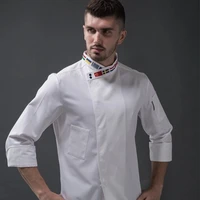 crossover collar chef jacket men women kitchen hotel restaurant cook clothes chef restaurant uniform