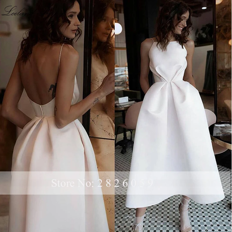 Платье Свадебное ТРАПЕЦИЕВИДНОЕ на тонких бретельках без рукавов с карманами |