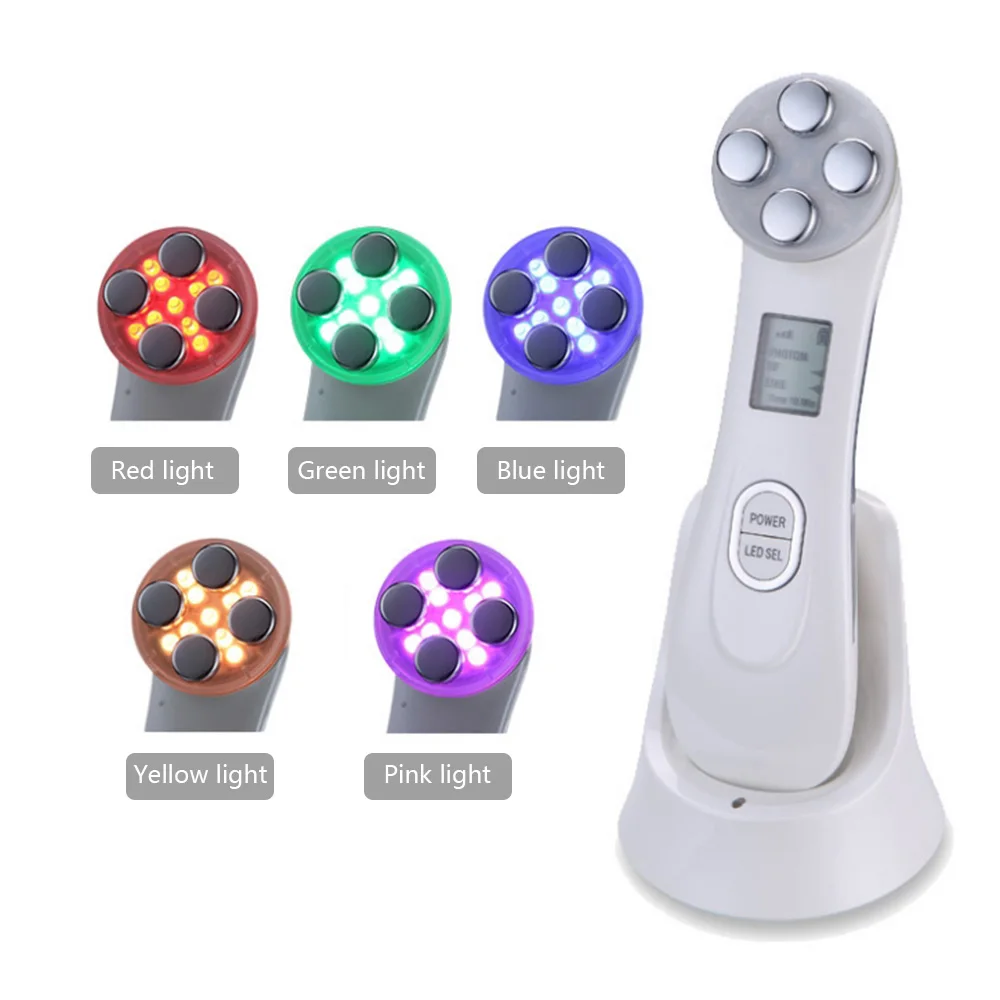 Facial Skin Massager LED Photon EMS Mesotherapy Electroporation RF Beauty Device Remove Wrinkles Tighten Face Lifting | Красота и