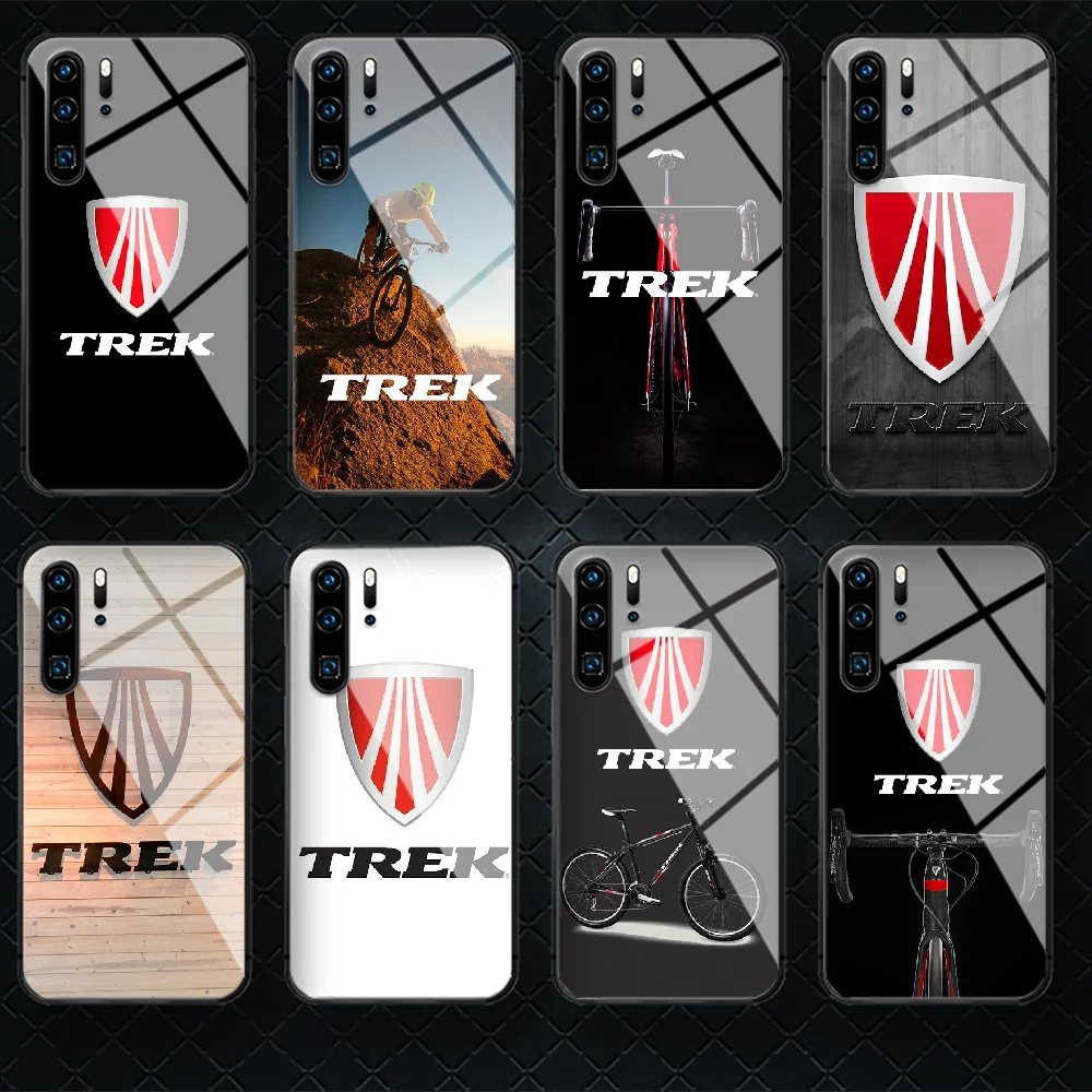 

Trek Bike Bicycle Tempered Glass Phone Case Cover For Huawei P Nova Mate 5T 20 30 40 Pro Lite Smart 2019 2021 Pretty Black