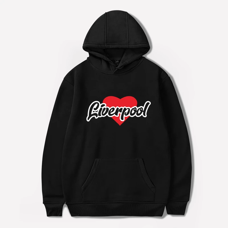 Толстовка с надписью I LOVE LIVERPOOL football Новые Модные свитшоты для влюбленных уличная