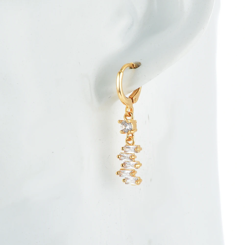 Модные женские серьги капельки золотого цвета с фианитом|Серьги-подвески| |
