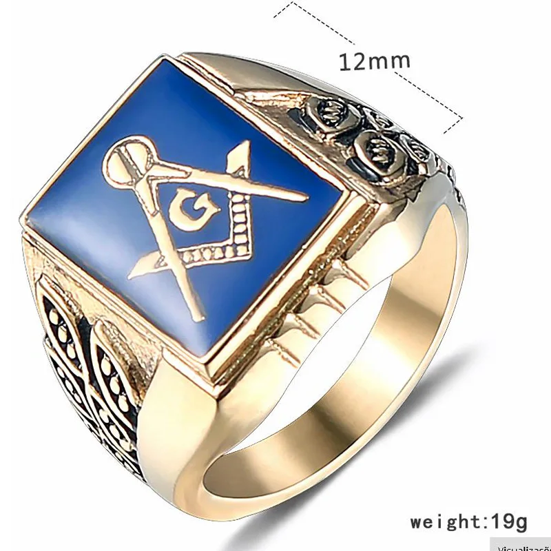 Высокое качество нержавеющая сталь мужское кольцо с символами FreeMasons титановое