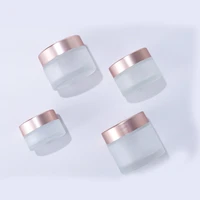 30g 50g 100ml jars cosmetics 2oz 10 gram 15ml 50ml 50g 20g frosted luxury pink rose gold glass luxury cosmetic jar