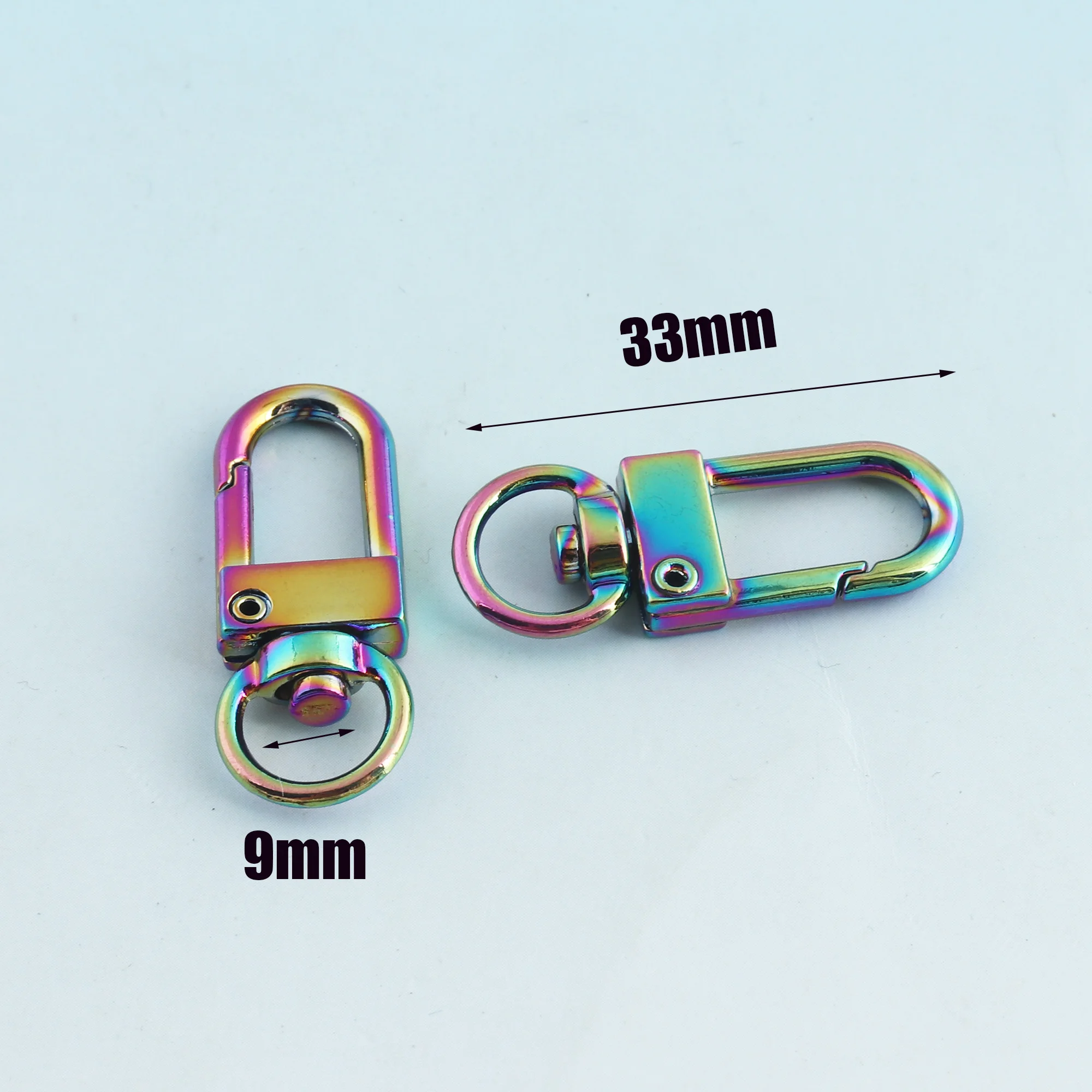 Радужная Поворотная застежка цветной карабин крючок для кошелька поводок пряжки