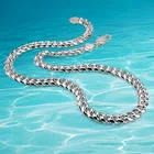 Ожерелье мужское из серебра 925 пробы, 10 мм