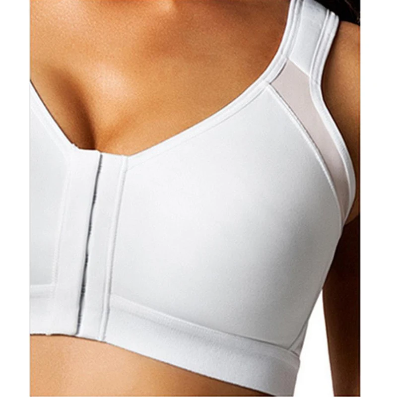 Женский бюстгальтер с застежкой спереди спортивный и регулируемыми бретелями |