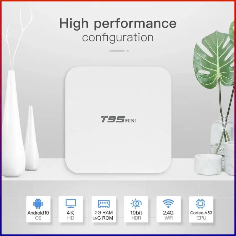 

Приставка Смарт-ТВ T95, Android 10,0, 4k, Wi-Fi, 2,4 ГГц, 4k