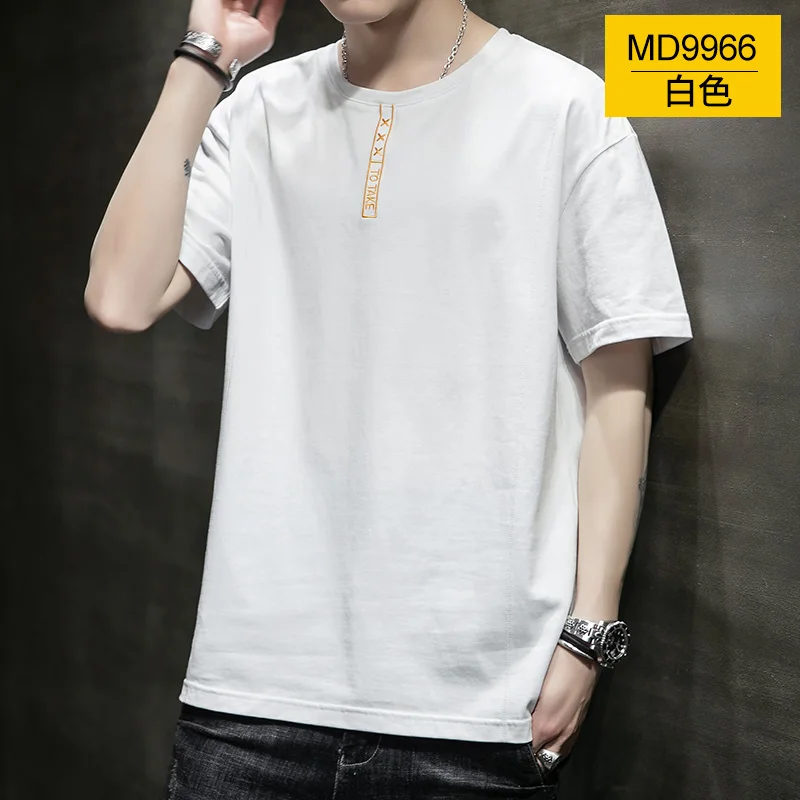

2020 summer wear new comfortable cotton round collar digital male loose loose cotton in spring and summer with short sleeves