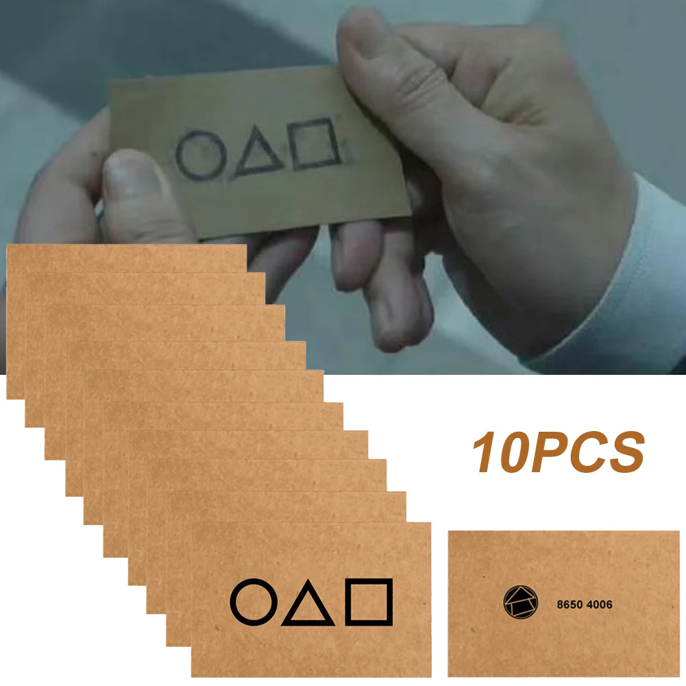 

10pcs Squid Game Business Card Card The Same Squid Game Invitation Thank You Greeting Card Thank You Card Seller Gift