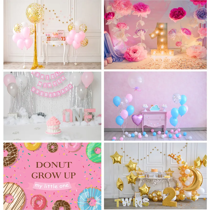 

Children Birthday Photography Backdrops 1st Baby Shower Newborn Portrait Photo Background Party Studio Photocalls 21519 HT-10
