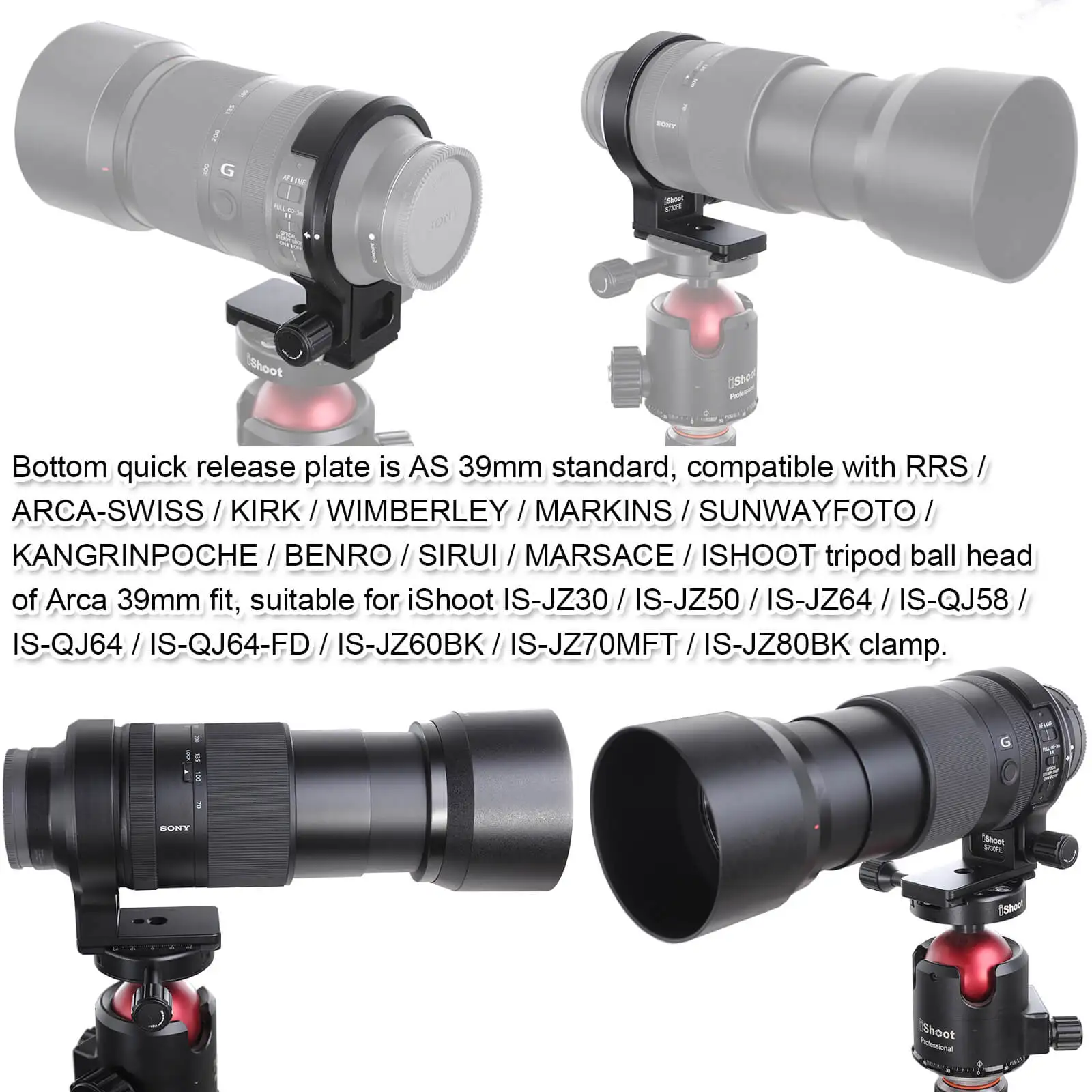 Объектив воротник штатив крепление кольцо для sony FE 70-300 мм f/4,5-5,6G OSS объектив SEL70300G, встроенный Arca-Swiss Quick Release Plate