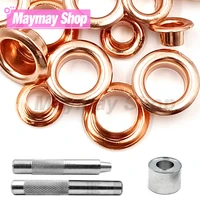 200set rose gold color metal eyelet grommets with eyelet punch die tool set for diy leathercraft accessories shoes belt clothing