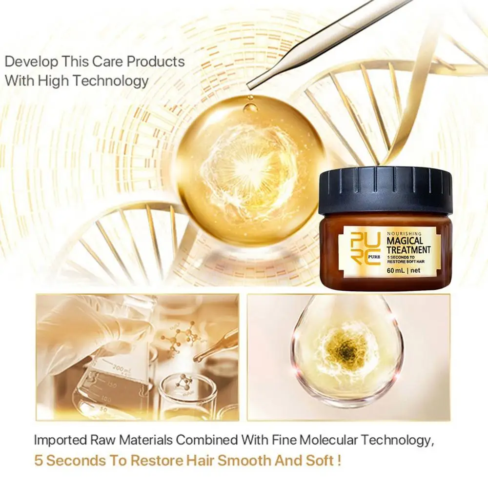

60ml Magical Keratin Hair Treatment Mask 5 Seconds Repairs Damage All Hair Types Keratin Hair & Scalp Treatment Lock Water