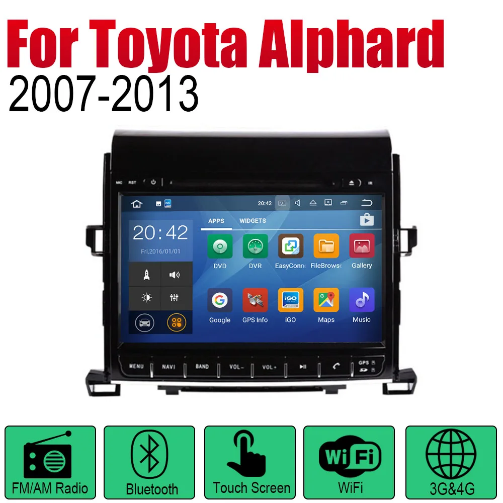Автомагнитола ZaiXi с GPS навигацией Android Bluetooth Wi Fi 2din для Toyota Alphard 2007 ~