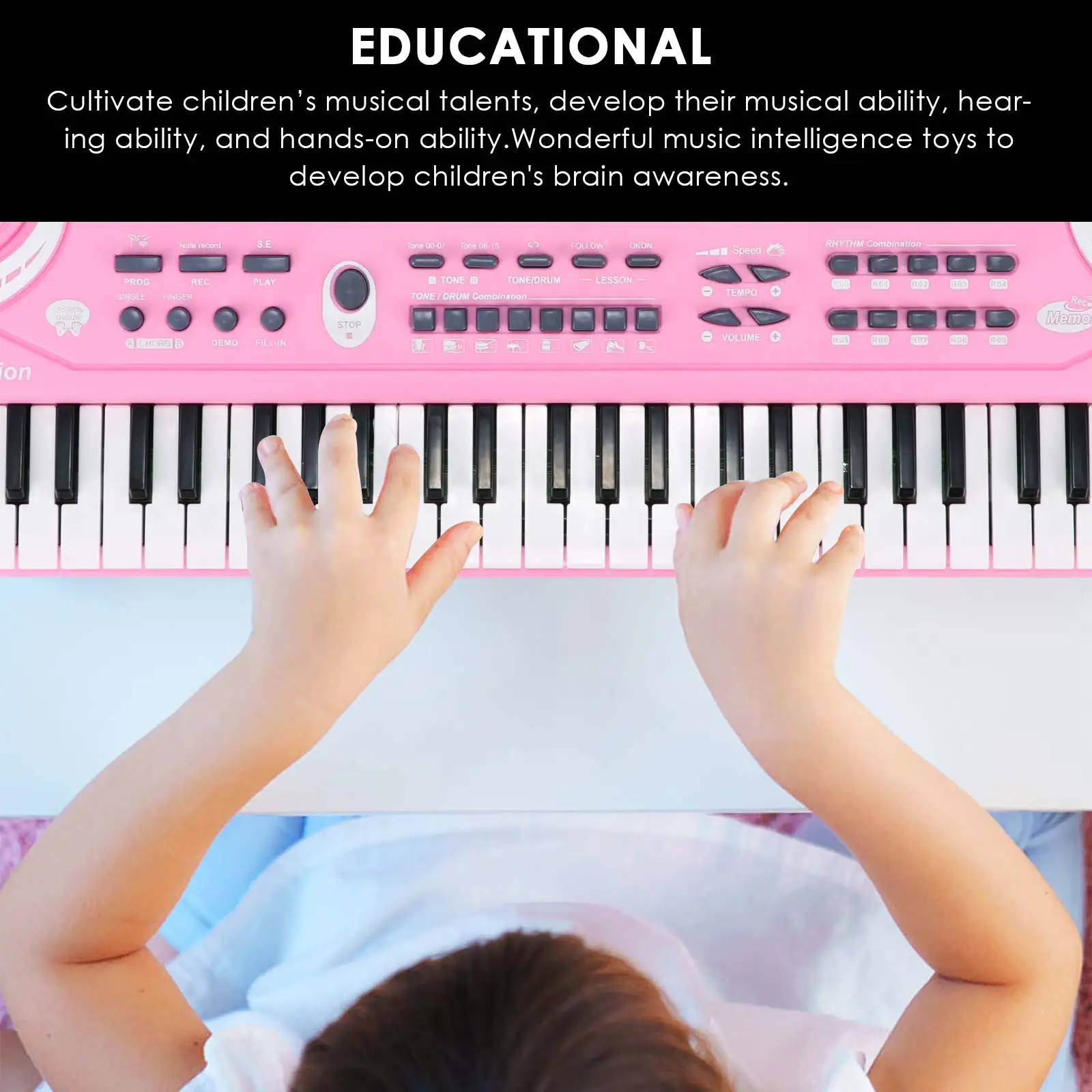 

Multifunctional Electric Keyboard 61-Key Electric Piano With Microphone Kids Musical Piano Toy Portable Educational Kids Piano