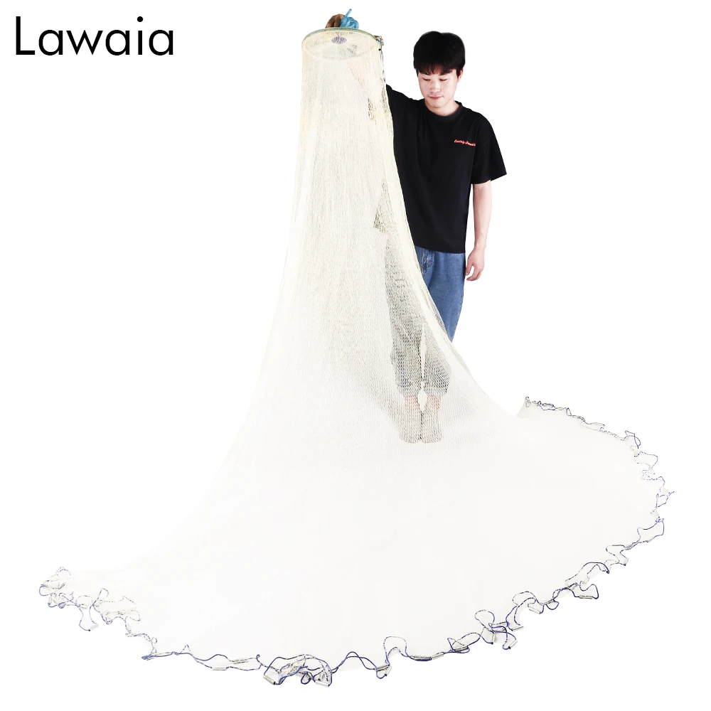 Ручная рыболовная сеть Lawaia с кольцом диаметр 2 4 7 м нейлоновая леска|Рыболовные
