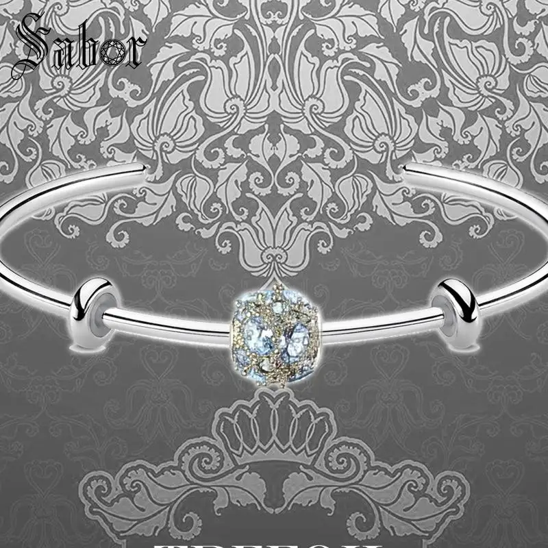 Браслеты манжеты с бусинами в виде голубого неба модные украшения аксессуары