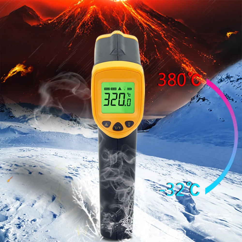 

High Performance Digital Non Contact Infrared Thermometer Laser Thermometers Backlight Display Auto Power Off