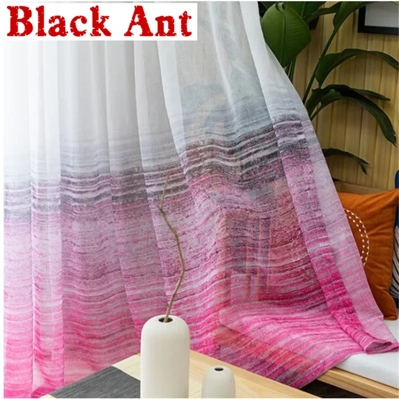 Градиентные прозрачные Панель желтого цвета для Гостиная синий тюль с