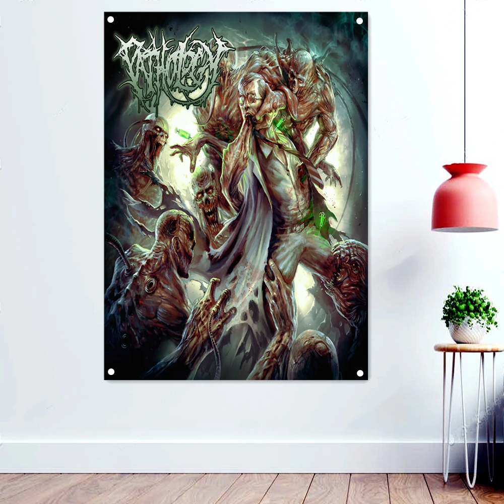 

Cannibal Corpse Horror Disgusting Art Banners Hanging Cloth Home Decor Death Metal Music Posters Wall Art Rock Band Icon Flags