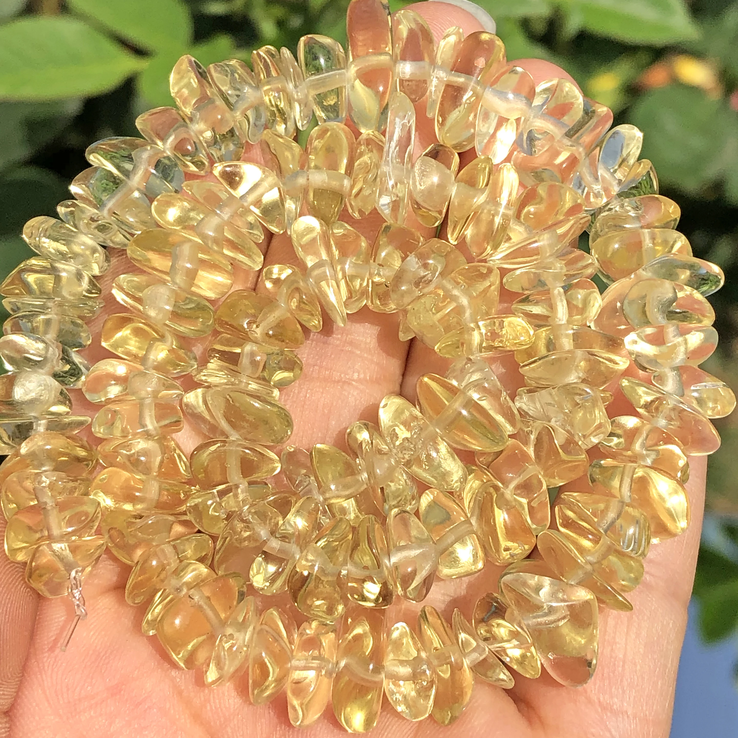 8-12mm Natural Chips Yellow Citrines Crystal Stone Flat Irregular Spacer Beads For Jewelry Making Beadwork DIY Bracelet Necklace