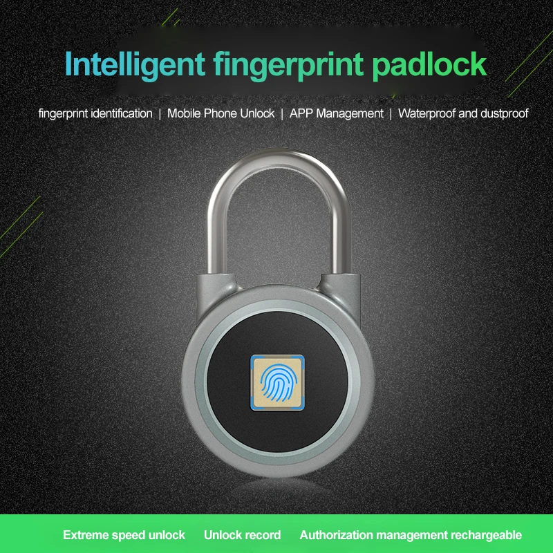 Водонепроницаемый БЕСКЛЮЧЕВОЙ портативный bluetooth умный замок висячий отпечатков
