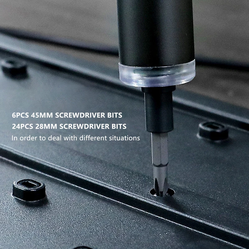 

Multifunctional Electric Screwdriver Kit 30PCS Cordless Power Screwdriver Bits USB Magnetic Screw Driver Set For Laptop Phone