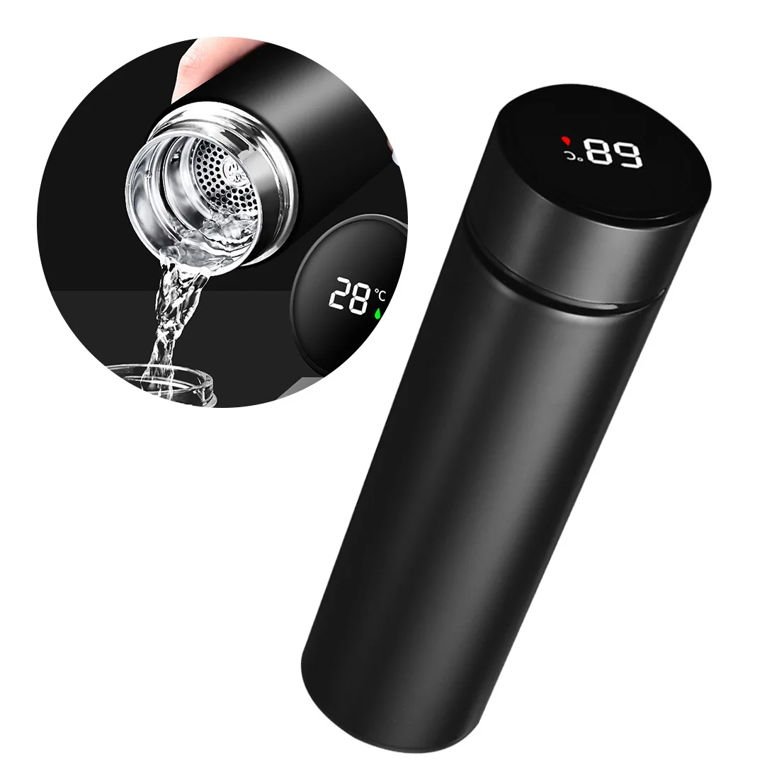 

Intelligent Color Temperature Changing Cup Insulation Stainless Steel Temperature Travel Vacuum Escape-Proof Cup
