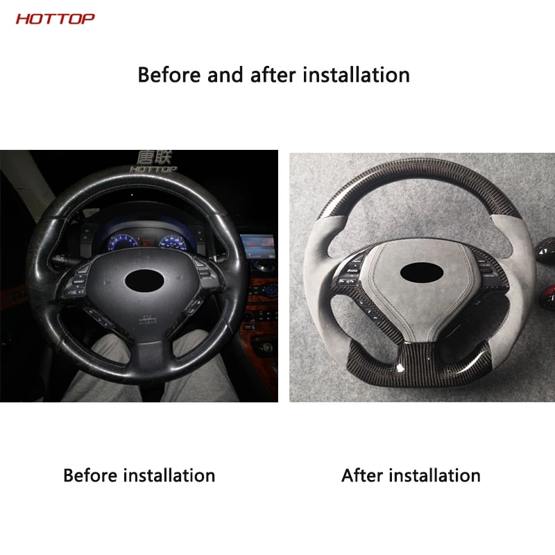 Цена Для 2008 Infiniti G35X в сборе без рычага переключения передач весло из углеродного волокна руль перфорированный кожаный руль