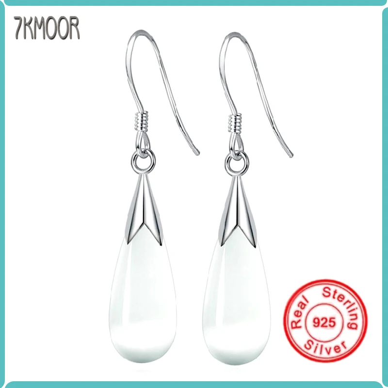 

2021 New Fashion Top Quality Shine Natural Moonstone Gem Cat Eye Pendant Earrings Opal Earrings Women's Jewelry Brincos Pusety