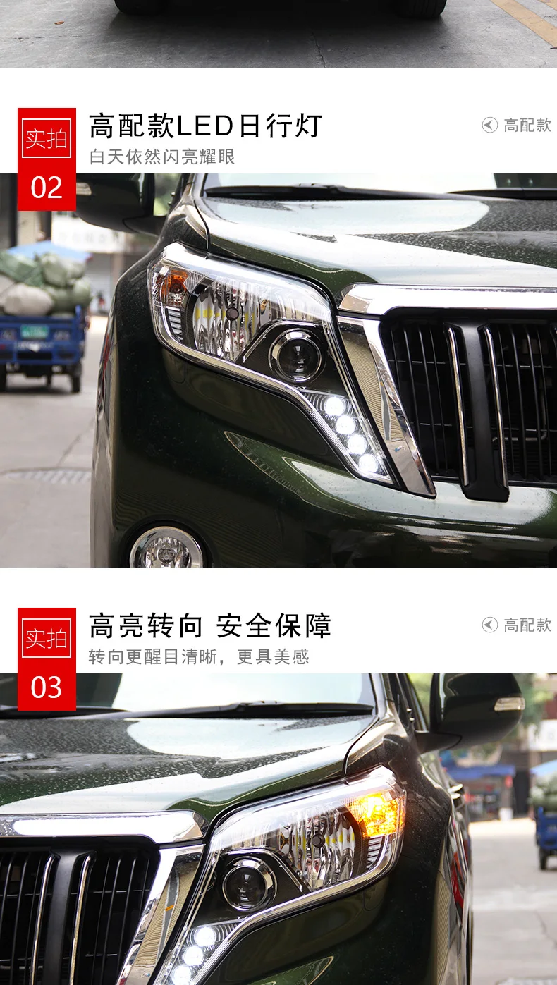 Автомобильный Стайлинг для Toyota- Prado светодиодный налобный фонарь светодиодный DRL Hid головной фонарь Ангел глаз биксенон двойной луч фары аксессуары