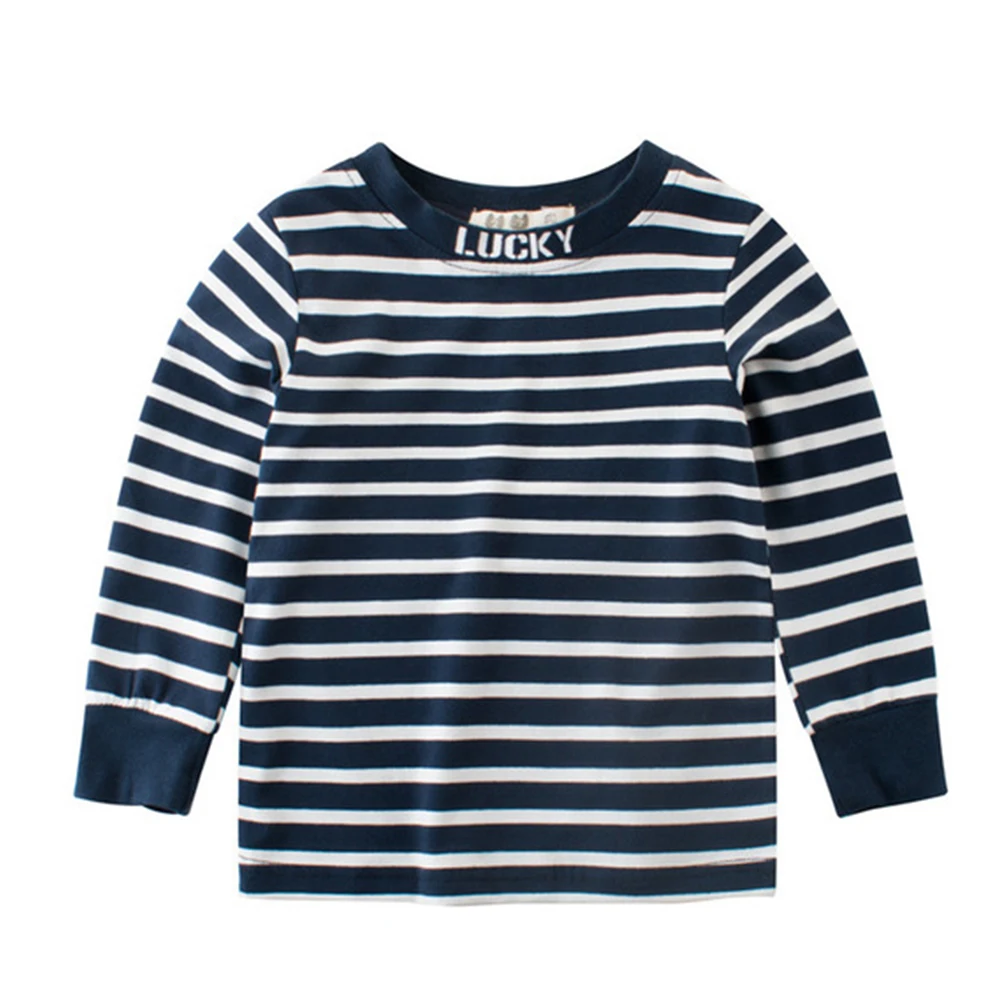 

Striped Cartoon Cotton Long Sleeve Baby Boys Girls T-shirt o neck Autumn Children Clothing Blouse Tops Boys Long Sleeve Tops