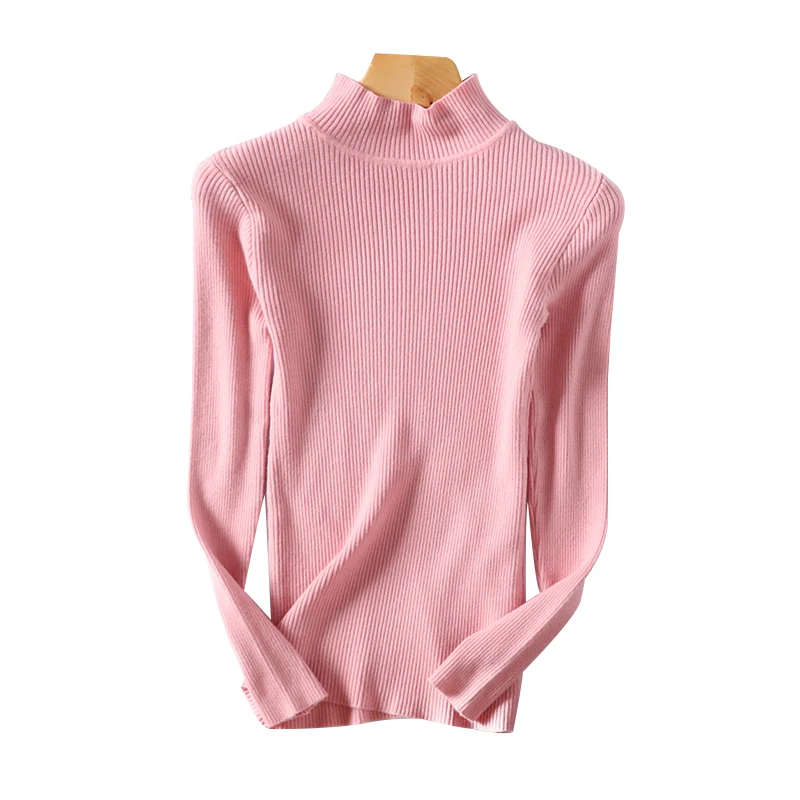 Женский вязаный свитер с высоким воротом GOPLUS корейский тонкий длинным рукавом
