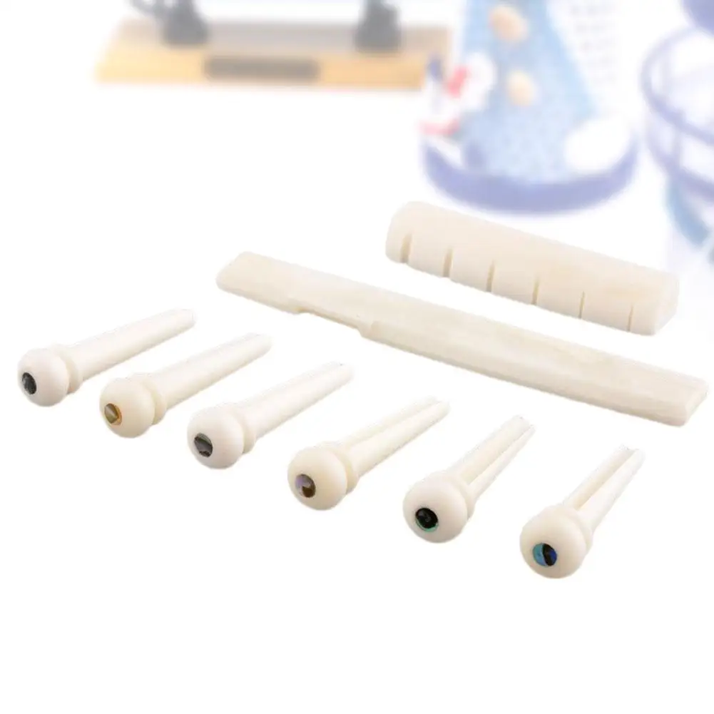

1 Set 6 String Music Acoustic Guitar Bone Material Bridge High Quality
