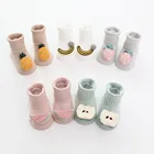 Детские хлопковые носки для новорожденных с рисунком фруктов Резиновые Нескользящие носки для малышей Детские носки-Тапочки