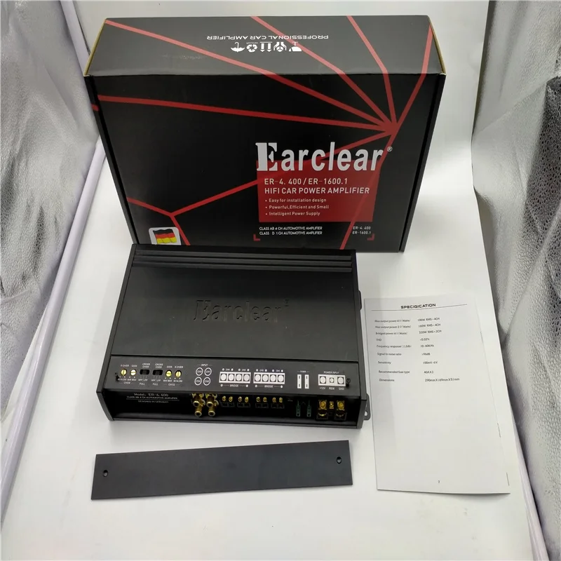 Free Shipping 1 Set 1600W Car Audio Earclear Speaker Power Amplifier AMP RMS 4 Channels Black Made In Germany | Автомобили и