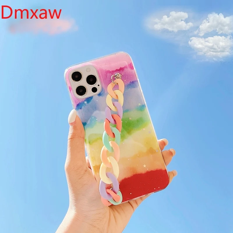 Чехлы для телефонов с радужным браслетом Для Xiao Redmi Note 10 4G 10S 9T 9 Pro 5G Mi 10T Lite Poco X3 NFC ins
