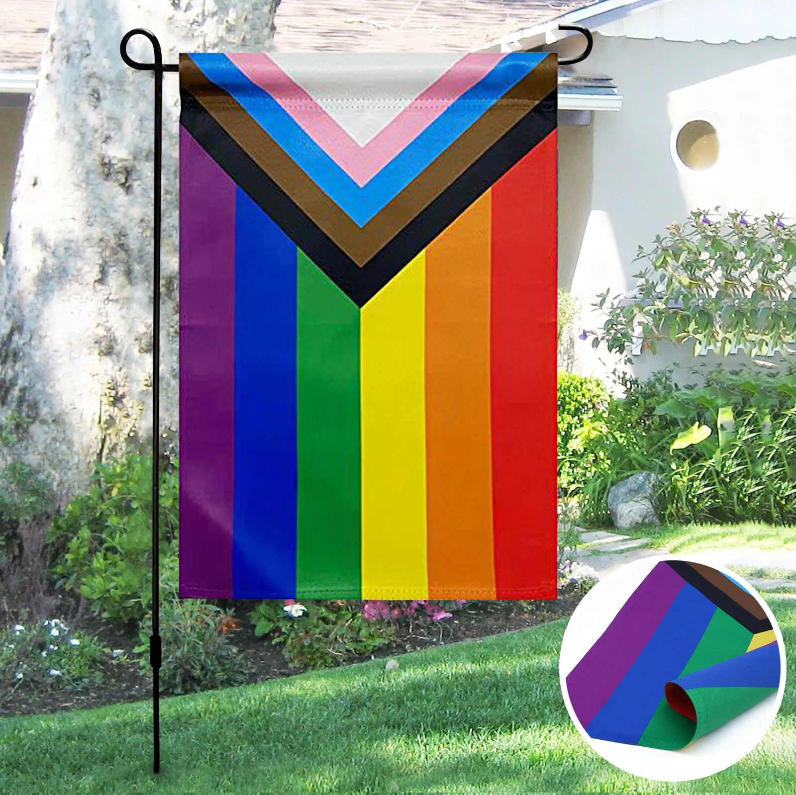 Gay Pride Garden Flag- Bright Colors LGBT LGBTQ Lesbian Rainbow Double Sided Garden Yard Flags Banner for Room Yard