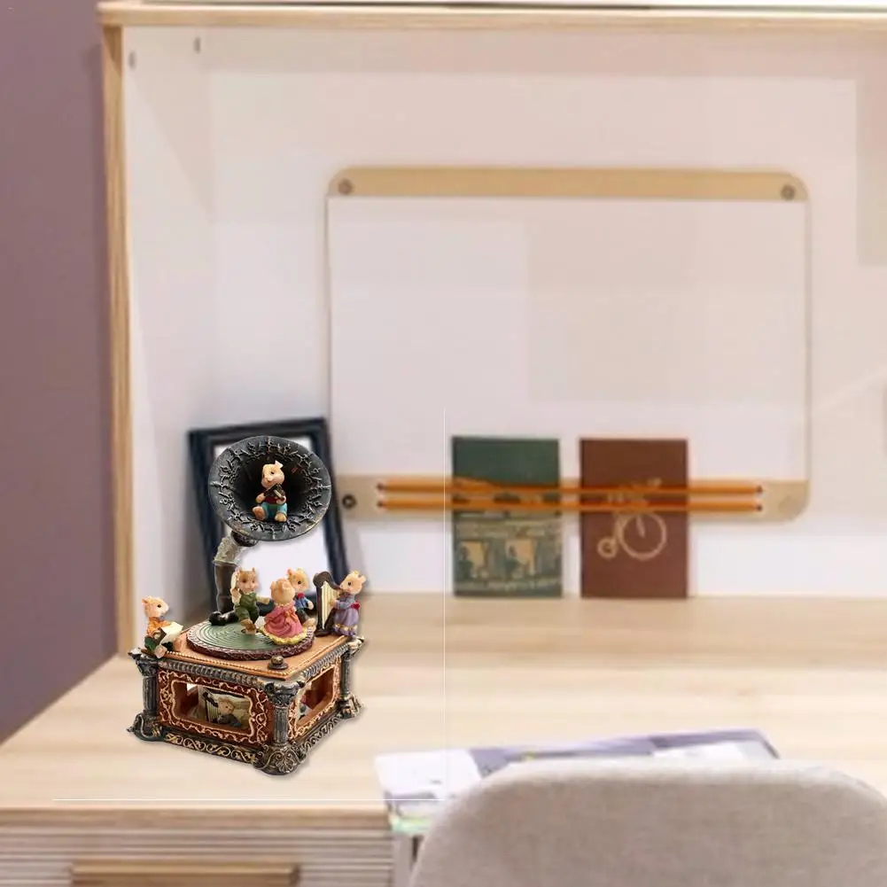 Музыкальная шкатулка классическая ретро рога фонограф музыкальная для